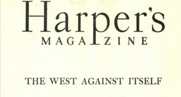 Harper's Magazine cover, January 1947, featuring the title 'The West Against Itself' by Bernard Devoto (Vol. 194, No. 1160).