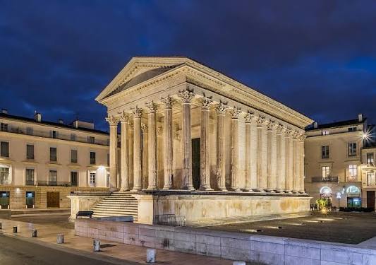 The ancient Roman temple in Nîmes, France known as the Maison Carrée