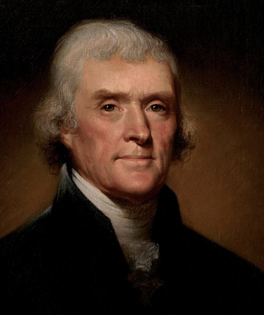 Portrait of Thomas Jefferson by Rembrandt Peale.
