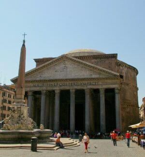 The Pantheon in Rome, Italy, originally built by Marcus Agrippa, Emperor Augustus's right-hand man, is an architectural masterpiece completed in 25 BCE. The wording at the entrance translates to “Made by Marcus Agrippa, the Son of Lucius, During his Third Consulship.” (Photo Wikimedia)