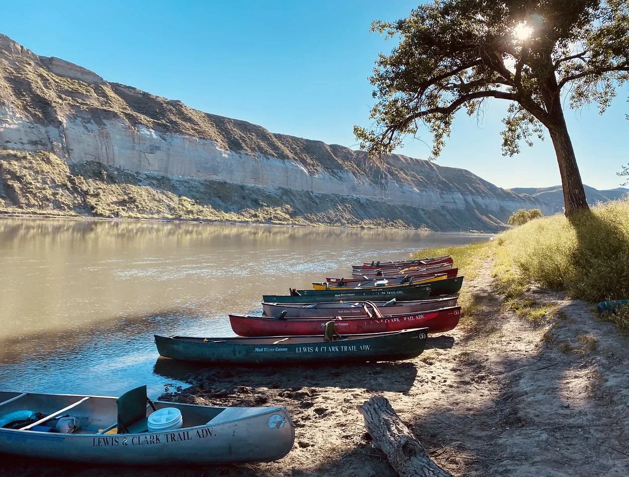 canoes on the Upper Missouri River